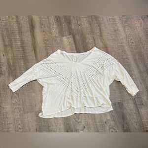 Elegant White Studded Long Sleeve Top